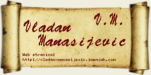 Vladan Manasijević vizit kartica